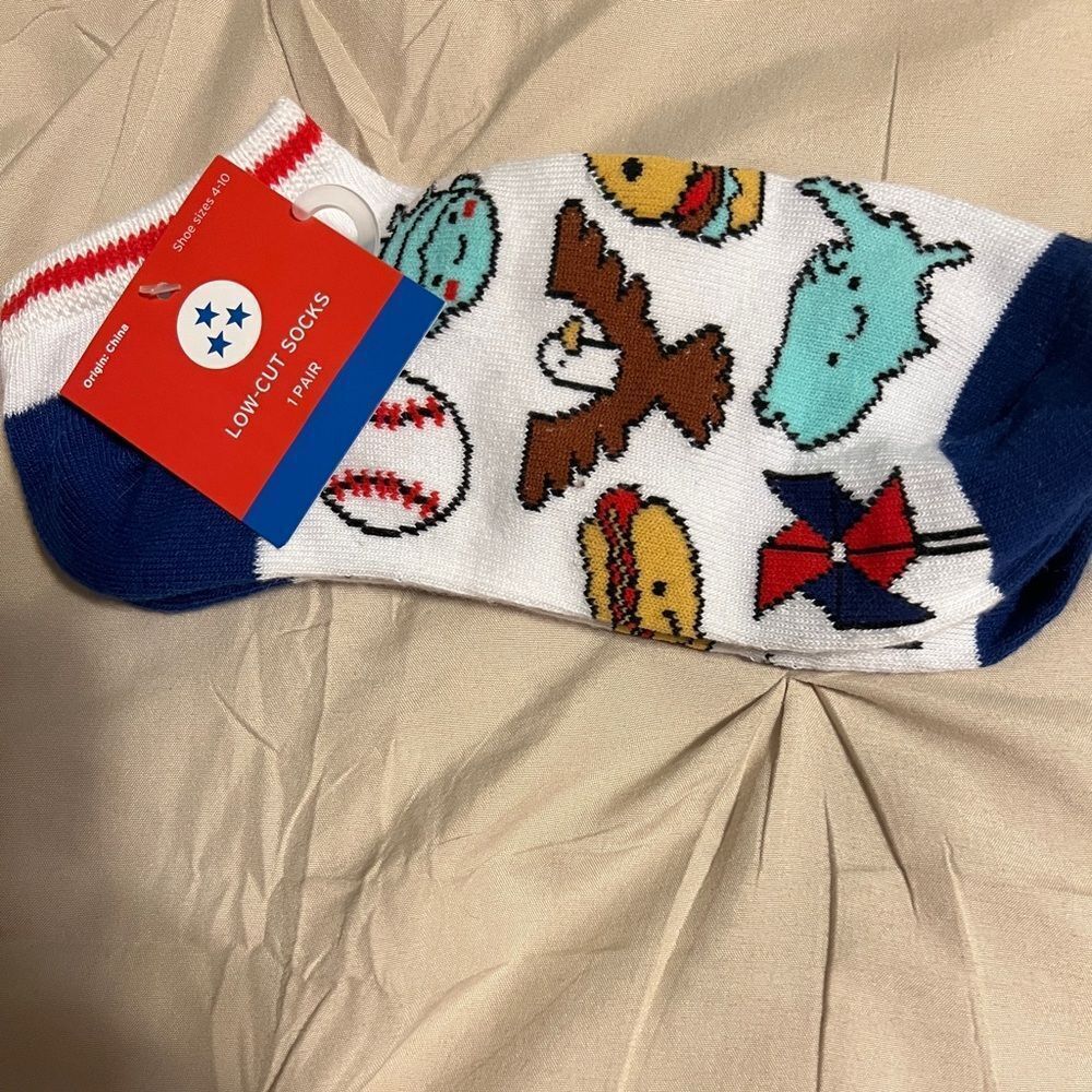 Target Americana Graphic Low-Cut Socks - White and Blue